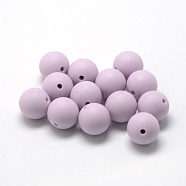 Food Grade Eco-Friendly Silicone Beads, Round, Lilac, 14~15mm, Hole: 2mm(SIL-R008C-63)