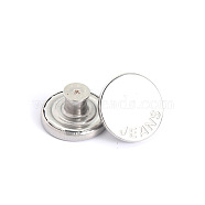 Alloy Button Pins for Jeans, Nautical Buttons, Garment Accessories, Round, Platinum, 20mm(PURS-PW0009-01C-01P)
