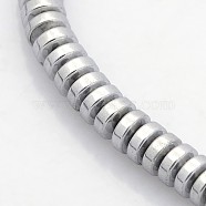 Electroplate Non-magnetic Synthetic Hematite Beads Strands, Heishi Beads, Flat Round/Disc, Platinum Plated, 4x2mm, Hole: 1mm, about 194pcs/strand, 15.7 inch(G-J216C-08)