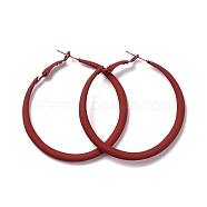 Alloy Big Hoop Earrings for Women, Spray Earrings with 925 Sterling Silver Pin, Red, 6 Gauge, 50x4mm, Pin: 0.6mm(EJEW-M201-01B)