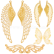 DIY Bridal Hair Accessories Making Finding Kit, Including Iron Big Pendants & Cabochons, Wing & Butterfly, Golden, 58Pcs/box(IFIN-SC0001-52)