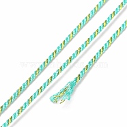 Polycotton Filigree Cord, Braided Rope, with Plastic Reel, for Wall Hanging, Crafts, Gift Wrapping, Pale Turquoise, 1mm, about 32.81 Yards(30m)/Roll(OCOR-E027-02A-16)