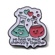 Word We Have So Much Chemistry Together Enamel Pin, Aolly Chemical Theme Brooch for Backpack Clothes, Colorful, 30x27.5x1.5mm(JEWB-R021-07B)