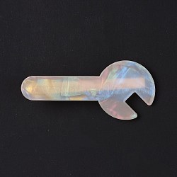 Acrylic Alligator Hair Clips, with Iron Findings, Hair Accessories for Girls, Spanner, Golden, 66x29x14mm(OHAR-P020-06G)