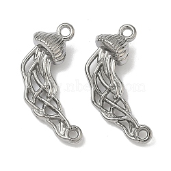 304 Stainless Steel Links Connector Charms, Jellyfish, Non-Tarnish, Stainless Steel Color, 25.5x12x6mm, Hole: 1.5mm and 1.6mm(STAS-I367-01P)