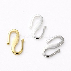 Brass S Hook Clasps, Long-Lasting Plated, Mixed Color, 12x7.5x1mm(KK-L205-04)