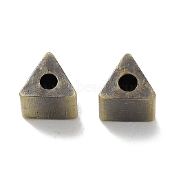 Tibetan Style Brass Beads, Cadmium Free & Lead Free, Triangle, Antique Bronze, 5.5x6.5x6.5mm, Hole: 2mm(KK-M284-12AB)