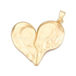 Heart Rack Plating Alloy Big Pendants, Lead Free & Nickel Free & Cadmium Free, Matte Gold Color, 70.5x64x5mm, Hole: 11.5x7mm(FIND-N005-53G)