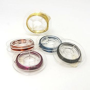 Round Copper Wire for Jewelry Making, Mixed Color, 26 Gauge, 0.4mm, about 16.4 Feet(5m)/roll
