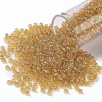 TOHO Round Seed Beads, Japanese Seed Beads, (103B) Medium Topaz Transparent Luster, 8/0, 3mm, Hole: 1mm, about 10000pcs/pound