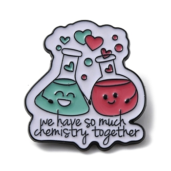 Word We Have So Much Chemistry Together Enamel Pin, Aolly Chemical Theme Brooch for Backpack Clothes, Colorful, 30x27.5x1.5mm