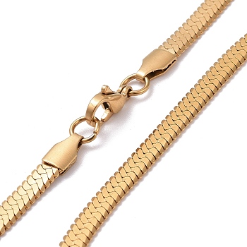 Vacuum Plating 304 Stainless Steel Snake Chains Necklaces, with Lobster Clasps, Golden, 17.7 inch(45cm), 5x1mm