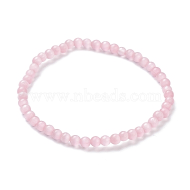 Round Cat Eye Beads Stretch Bracelets for Girl Women(BJEW-A117-A-12)-2