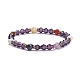 Chakra Theme Natural Mixed Stone Round Beads Stretch Bracelet(BJEW-JB07248)-2