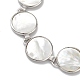 bracelets en chaîne à maillons en coquillage blanc naturel(BJEW-E077-02P-03)-2