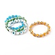 Bracelets extensibles en perles rondes au chalumeau mauvais œil(BJEW-JB06211)-1