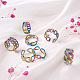 Mega Pet 9Pcs 9 Styles Rainbow Color 304 Stainless Steel Cuff Rings(RJEW-MP0001-01)-5