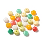 Synthetic Coral Carved Beads, Dyed, Flower, Mixed Color, 10.5~11x6~7mm, Hole: 1.4~1.5mm(CORA-A011-02A)