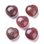 Natural Strawberry Quartz Heart Love Stone, Pocket Palm Stone for Reiki Balancing, 30x30x15~16mm(G-I285-06J)