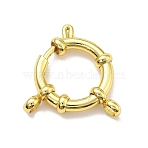 Ion Plating(IP) Stainless Steel Spring Ring Clasps, Real 18K Gold Plated, 19x16x4mm, Hole: 0.5mm & 2.5mm(STAS-G347-17C-G)