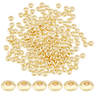 200Pcs Rack Plating Brass Beads, Donut, Golden, 4x1.5mm, Hole: 1.2mm(KK-HY0003-54)
