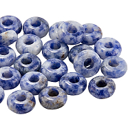 30Pcs Natural Blue Spot Jasper European Beads, Large Hole Beads, Rondelle, 10x4.5mm, Hole: 4mm(G-SP0001-01A-05)