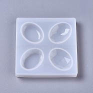 Silicone Molds, Resin Casting Molds, For UV Resin, Epoxy Resin Jewelry Making, Oval, White, 97x97x12.5mm, Oval: 37.5x27mm(X-DIY-F041-17B)