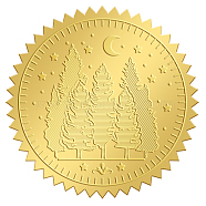 Self Adhesive Gold Foil Embossed Stickers, Medal Decoration Sticker, Tree Pattern, 5x5cm(DIY-WH0211-139)