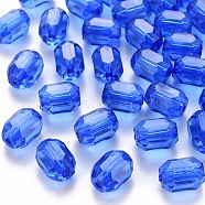 Transparent Acrylic Beads, Oval, Faceted, Royal Blue, 14x10x10mm, Hole: 2mm, about 377pcs/500g(TACR-S154-24A-86)