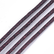 PU Leather Cords, with Glitter Powder, Coconut Brown, 3mm, about 109.36 yards(100m)/bundle(LC-S018-03F)