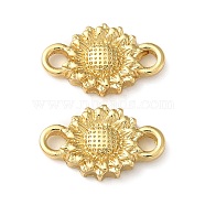 Rack Plating Brass Connector Charms, Long-Lasting Plated, Lead Free & Cadmium Free, Flower Links, Real 18K Gold Plated, 11.5x18x3mm, Hole: 2.8mm(KK-K346-17G)