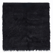 Imitation Rabbit Hair Faux Fur Polyester Fabric, for Plush Toy DIY Garment Sewing Material, Black, 400x400x1.5mm(DIY-WH0032-91B)
