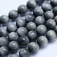 Natural Hawk's Eye Beads Strands, Eagle Eye Stone, Round, Grade A, 10mm, Hole: 1mm, about 39pcs/strand, 15.3 inch(39cm)(G-L478-03-10mm)