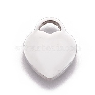 304 Stainless Steel Stamping Blank Tag Pendants, Heart Lock, Stainless Steel Color, 16x13x1.7mm, Hole: 4.7x3mm(STAS-L222-30P)
