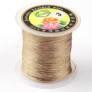 Round Metallic Thread, 12-Ply, Saddle Brown, 1mm, about 54.68 yards(50m)/roll(MCOR-L001-1mm-15)