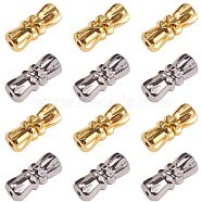 Brass Screw Clasps, Perfect Ending for Your Jewelry, Platinum & Golden, 10.93~11x4.25~4.79mm, Hole: 1mm(KK-PH0035-65)