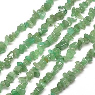 Natural Green Aventurine Chip Bead Strands, 5~8x5~8mm, Hole: 1mm, about 31.5 inch(X-G-M205-10B)