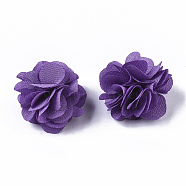 Polyester Fabric Flowers, for DIY Headbands Flower Accessories Wedding Hair Accessories for Girls Women, Purple, 34mm(FIND-R076-02J)