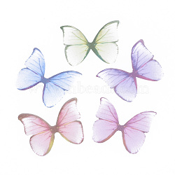 Two Tone Polyester Fabric Wings Crafts Decoration, for DIY Jewelry Crafts Earring Necklace Hair Clip Decoration, Butterfly, Mixed Color, 11x14mm(FIND-S322-012A)