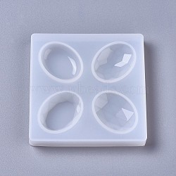 Silicone Molds, Resin Casting Molds, For UV Resin, Epoxy Resin Jewelry Making, Oval, White, 97x97x12.5mm(X-DIY-F041-17B)