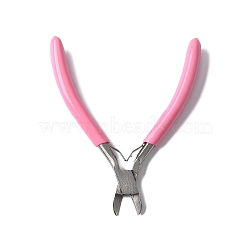 65# Steel Side Cutting Pliers with Plastic Handles, Jewelry Making Tools, Pink, 14x10.3x1.45cm(TOOL-Z002-01)