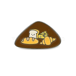 Bread Enamel Pins, Alloy Brooches for Backpack Clothes, Triangle-shape Bread, 21x35mm(JEWB-J006-01C-EB)