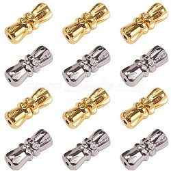 Brass Screw Clasps, Perfect Ending for Your Jewelry, Platinum & Golden, 10.93~11x4.25~4.79mm, Hole: 1mm(KK-PH0035-65)