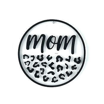 DIY Mother's Day Theme Flat Round Pendant Silicone Molds, Resin Casting Molds, for UV Resin, Epoxy Resin Jewelry Making, Deep Sky Blue, 82.5x6mm, Hole: 2.5mm