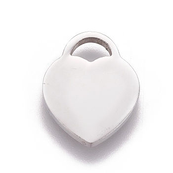 304 Stainless Steel Stamping Blank Tag Pendants, Heart Lock, Stainless Steel Color, 16x13x1.7mm, Hole: 4.7x3mm