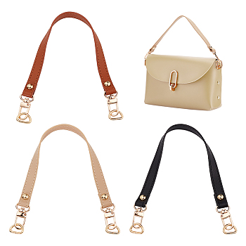 WADORN 3Pcs 3 Colors PU Leather Bag Straps, with Alloy Swivel Clasps & D-Ring, Mixed Color, 33.5x1.3cm, 1pc/color