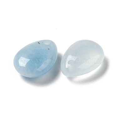 Natural Aquamarine Teardrop Charms(G-M410-01-03)-2