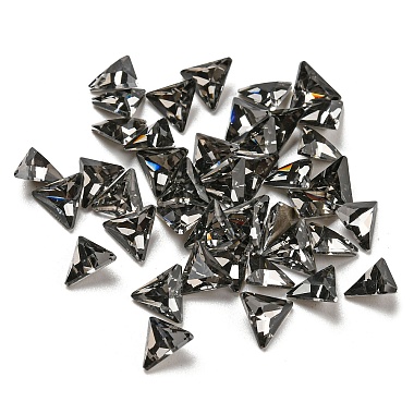 Black Triangle Glass Rhinestone Cabochons