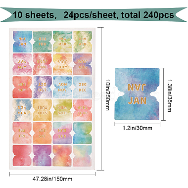 Gradient Color monthly Planner Self-Adhesive Tabs Stickers(DIY-WH0308-187A)-2