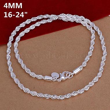 Popular Silver Color Plated Brass Rope Chain Necklaces For Men(NJEW-BB12699-20)-2
